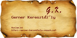 Gerner Keresztély névjegykártya